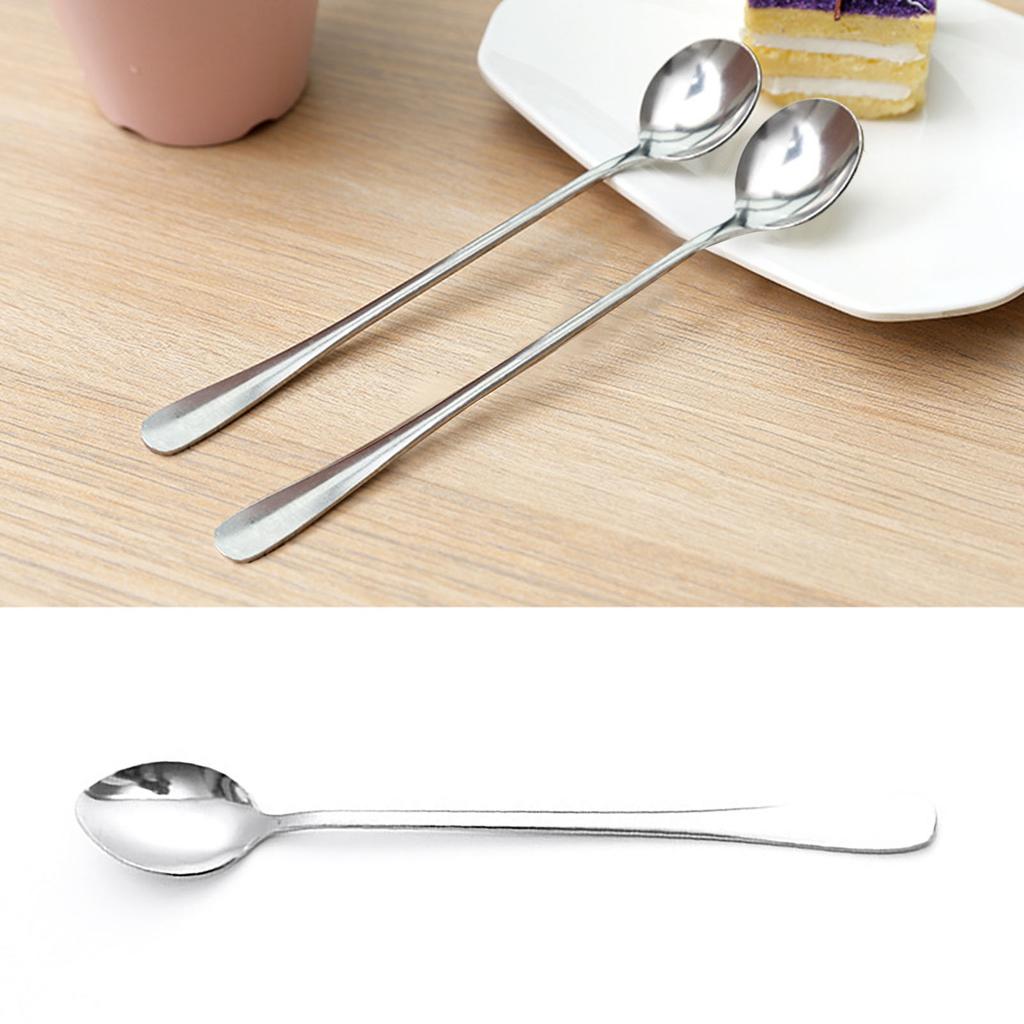 Long Handle Spoons Stainless Steel Elegant Multi Functional Stirring Spoons for Coffee Tea Dessert 3pcs Pointed Head