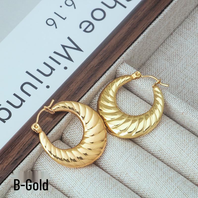 Versatile Titanium Steel Geometric U-Shaped Women's Earrings