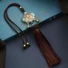 Elegant Gold Ruyi Lock Car Pendant: Rearview Mirror Tassel for Peace and Style
