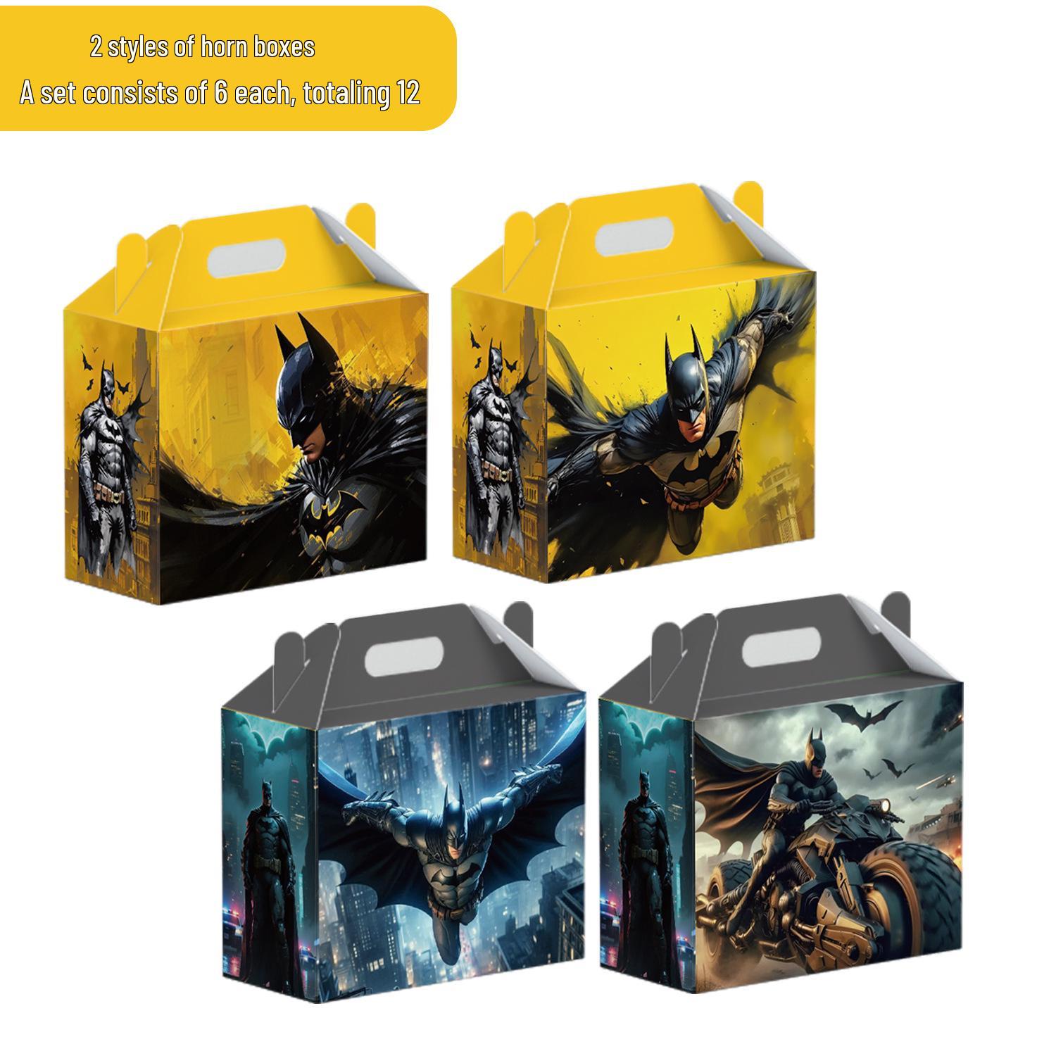 In Stock Batman Theme Party Supplies: Candy, Croissant, Gift, Packaging Boxes