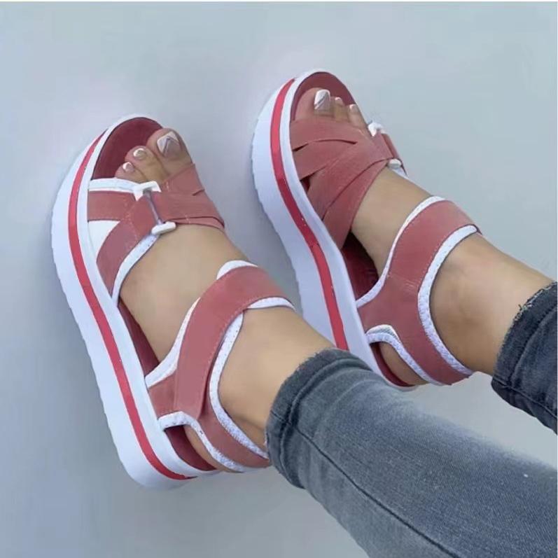 Women Platform Buckle Strap Summer Shoes Punk Beach Sandals Wedges Women Wedge Sandals