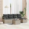 VidaXL 6-piece Garden Sofa Set with Light Grey Cushions Poly Rattan 3359171