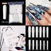 500pcs/bag Coffin False Nail Tips Clear Ballerina Stiletto Rounded Square Acrylic Fake Nails Extension System UV Gel Manicure