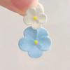 Cream Flower Town | Summer Temperament Flower Earrings Mori Blue and White Contrast Earrings Niche Design Versatile Earrings