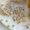 2Pcs 3D Exquisite Alloy Nail Art Charms Kawaii Starfish Pearl Design Nail Rhinestone Decorations Diy Accessories