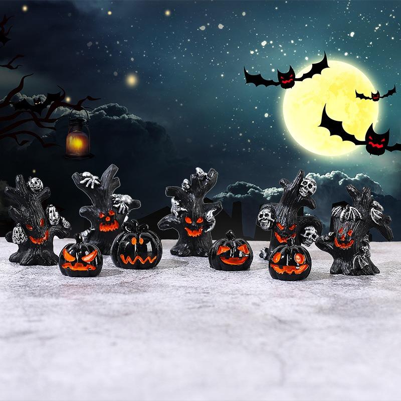 Micro Landscape Halloween DIY Ornaments Accessories Tree Ghost Pumpkin Tree Decorative Resin Accessories