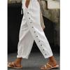 2024 Autumn Women's Elastic Waist Loose Cropped Pants - Versatile Casual Style