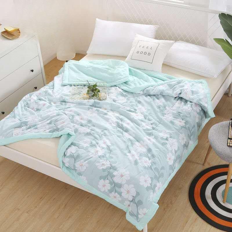 Washed Cotton Summer Quilt Air Conditioning Blanket Summer Cool Quilt, Washable, Single/Double, Summer Thin Quilt summer quilt 100*130cm