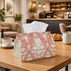 1pc of Vintage Damask Design Tissue Box Cover, Featuring a Pink And White Floral Pattern. It Is Made of High-Quality, Waterproof, Durable, And Lightwe