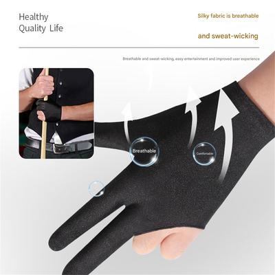 10 Billiard Gloves Billiard Gloves High Elastic Thin Comfortable Breathable Three-finger Gloves Ball Hall Special Left and Right