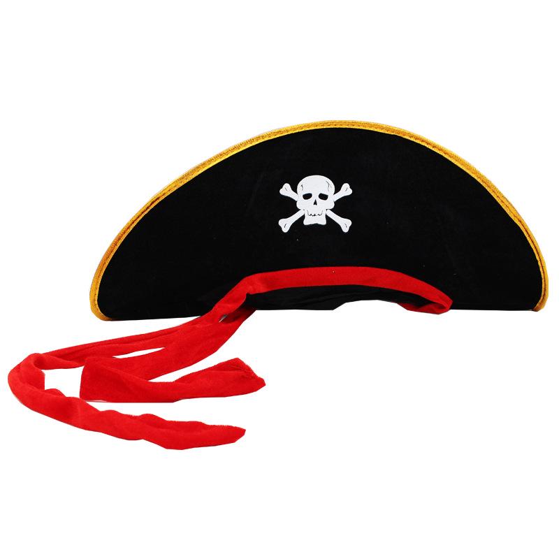 Pirate Costume Accessories: Skull Eye Patch, Hat, Hook, Flag, Telescope, Knife, and Gun for Halloween.