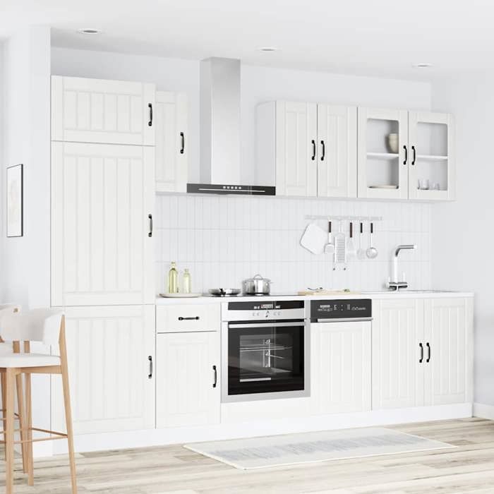 VidaXL Ensemble de 8 meubles de cuisine "Lucca" en bois d'ingénierie blanc 3314801