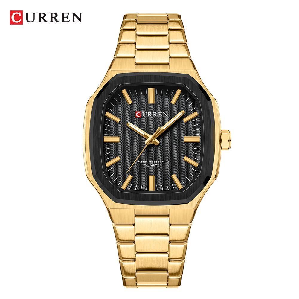 CURREN Men Quartz Watch Fashion Business Simple Leisure Silvery Stainless Steel Strap Wristwatch