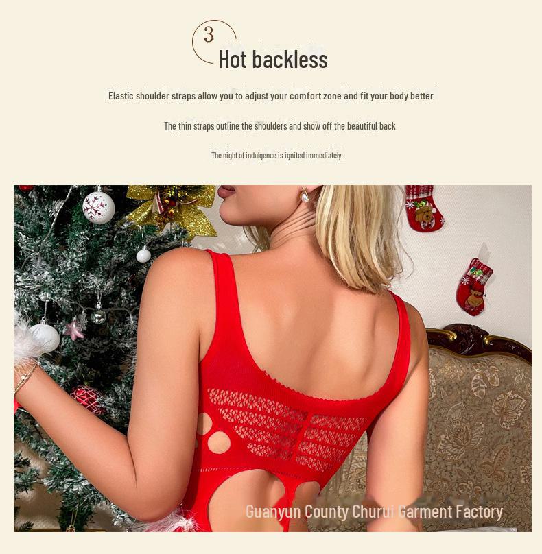 New Sexy Christmas Bunny Girl Lingerie: Tempting One-Piece Pajamas in Hot Pure Desire Style