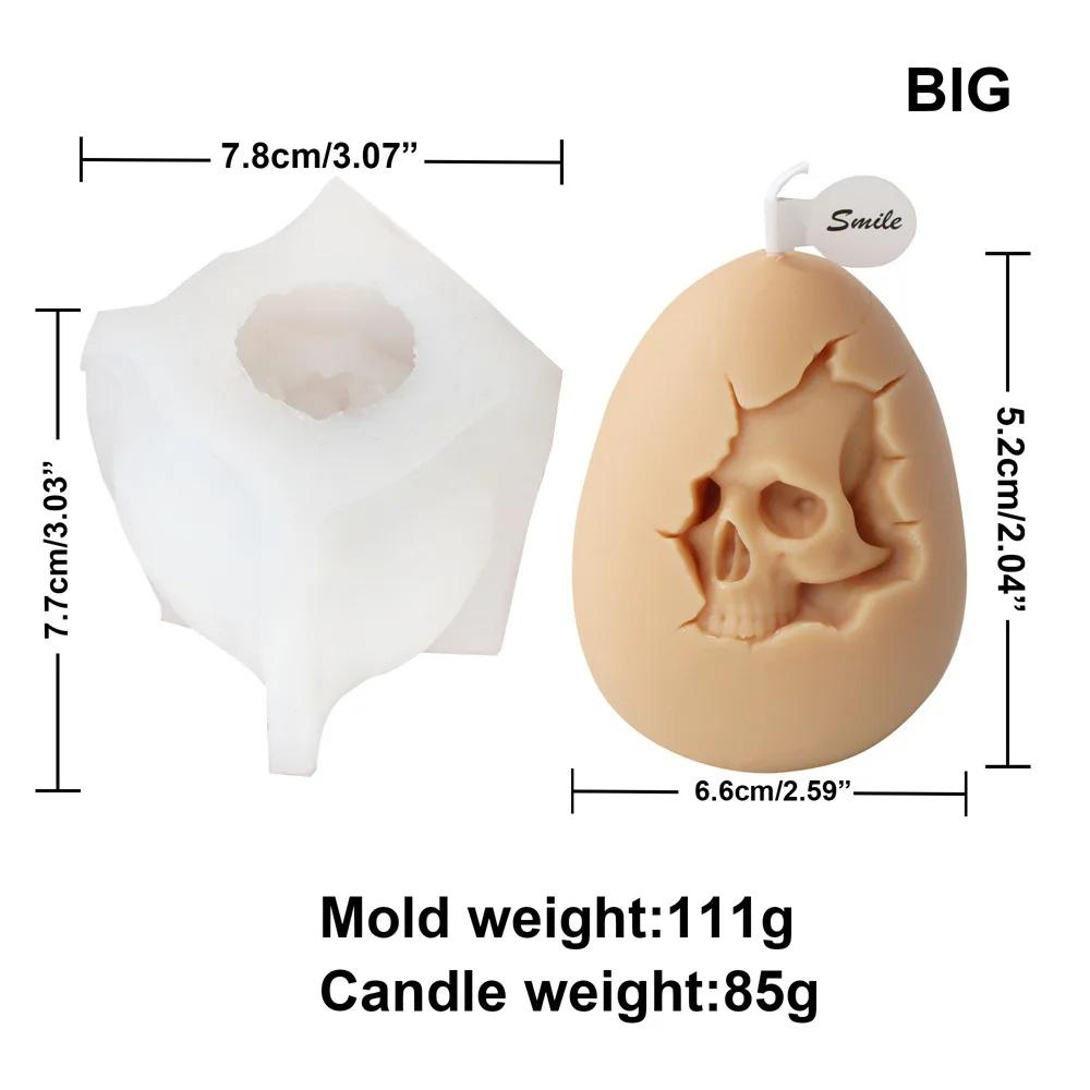 1pc Spine Candle Mold for Halloween Decor Premium Scented Candles 3D Broken Shell Egg Candle Silicon Mould Human Vertebrae Mold