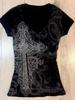 Y2K Grunge Emo Alt Punk Figurbetontes Grafik Top 2000er Slim Fit T-Shirt Damen Shirt S-XL