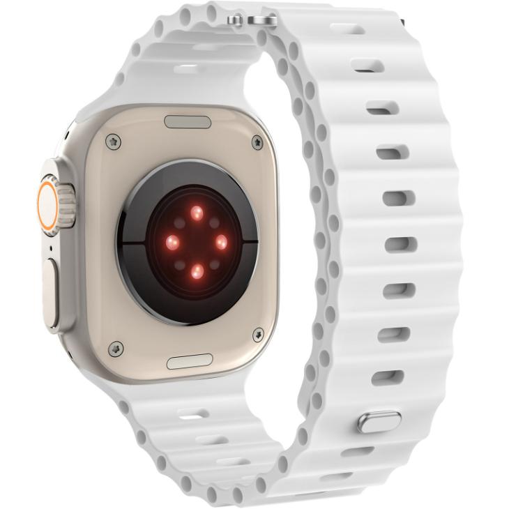 Silicone Strap for Apple Watch 1/2/3/4/5/6/7/8/9/10/11/SE Ultra 1/2/3 42/44/45/46/49mm, White