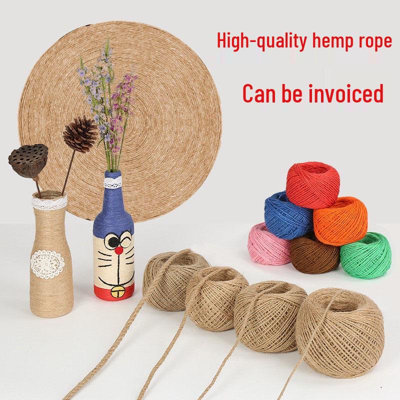 Natural Coarse Jute Rope for DIY Projects, Binding, and Retro-Style Ornaments