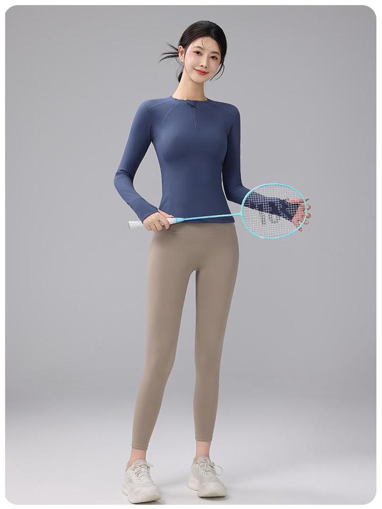 Women's Slim Fit Long Sleeve Sports Top - Autumn/Winter Yoga Running Wear