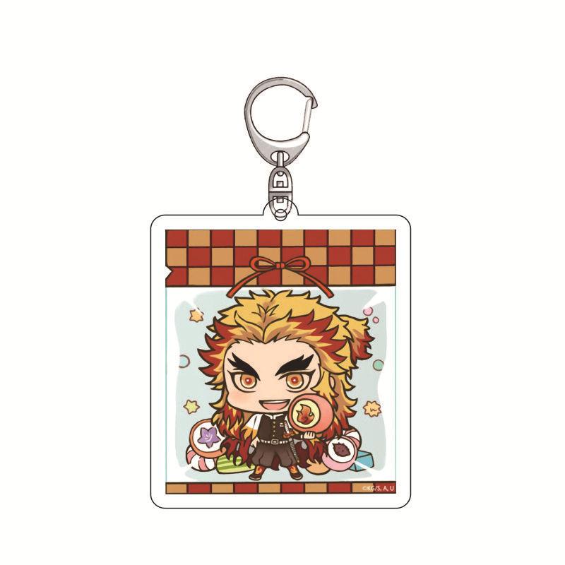 Anime Demon Slayer Keychain Acrylic Pendant Tanjiro Kamado Nezuko Zenitsu Agatsuma Creative Pendant Accessory Gift for Fans