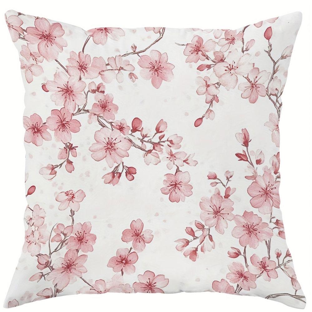 

Синяя Цветочная Тема Благословения Наволочка Спальня Гостиная Диван Домашнее Украшение Полиэстер Наволочка с Молнией 16x16Inch