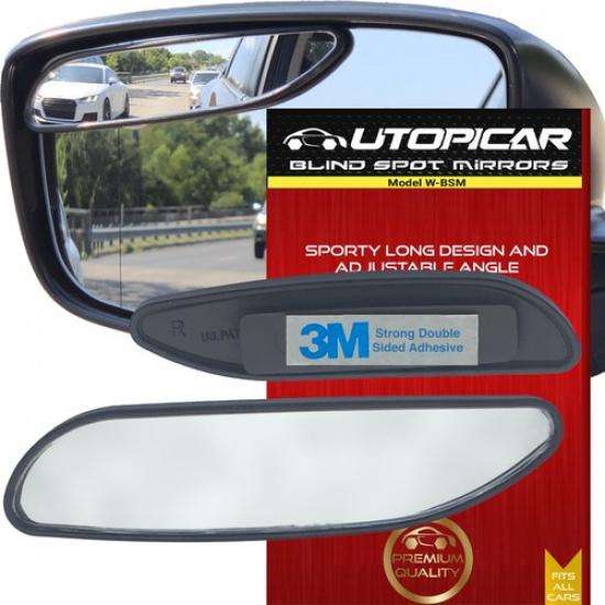 Blind Spot Car Mirrors - Adjustable Convex Side Mirrors for Safety 2-Pack