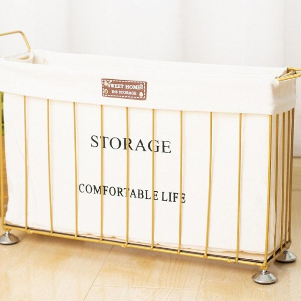 Nordic Style Iron Storage Basket with Wheels for Books, Snacks, Magazines, Yoga Mats & Sports Equipment