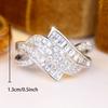 Small Wave Charm Female White Zircon Stone Finger Ring Vintage Silver Gold Color Wedding Band Bridal Jewelry For Women
