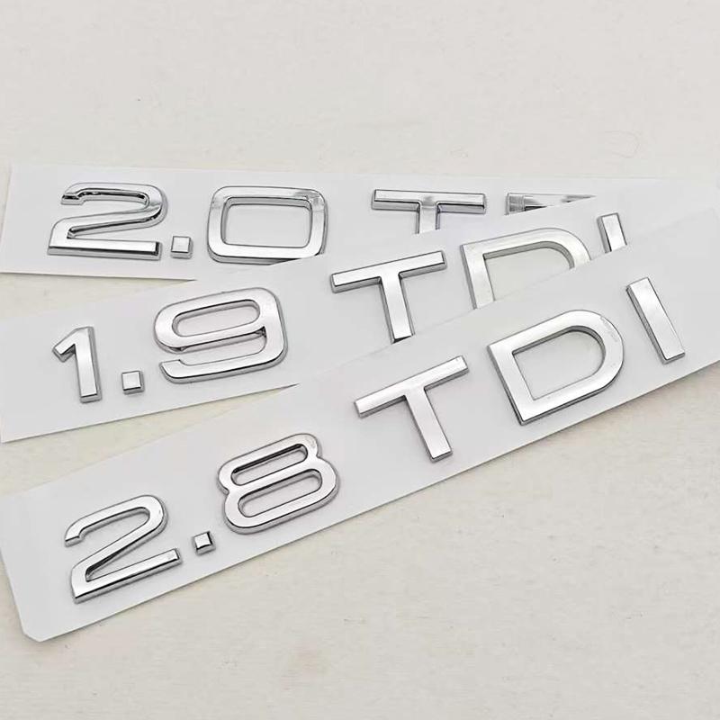 2026 3D ABS Car Letters Logo 1.9 TDI 2.0 TDI 2.8 TDI Badge Rear Trunk Sticker Decals For Audi A3 A4 A5 A6 Q2 Q3 Q5 Auto Accessories