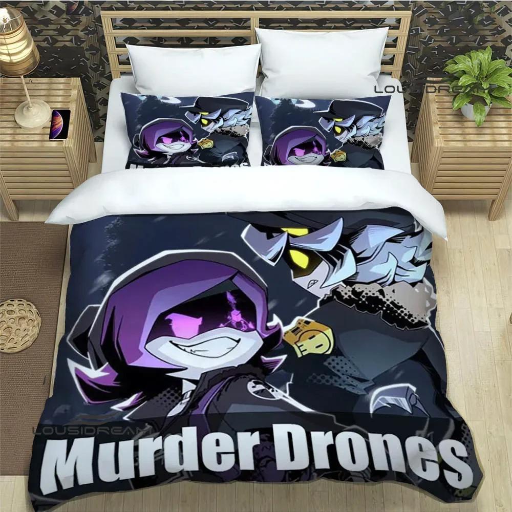 M-Drones Meurtriers Impression Dessin Animé Ensemble de Literie Housse de Couette de Luxe Ensemble Couette Fournitures de Lit Exquises Cadeau d'Anniversaire 70x133cm 2pcs