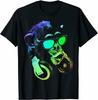 Monkey with Sunglasses and Headphones Retro Style Men T Shirt
