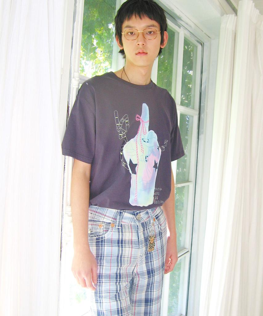 NICEGHOSTCLUB Rainbow Finger Tee_Navy(Ng2Gmut514A)