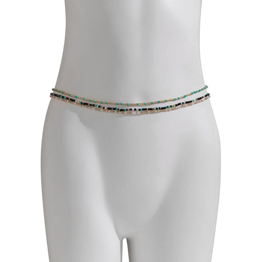 Colorful Belly Chain Body Jewelry Body Chain Jewelry Vintage Rice Bead Waist Chain  Women
