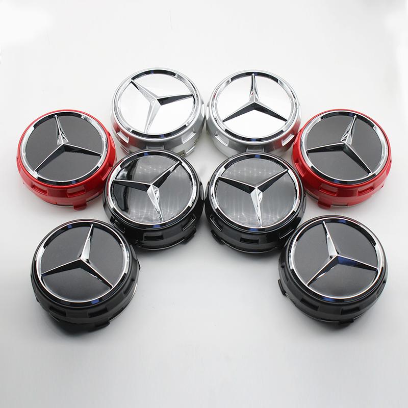 4Pcs 75mm Car Wheel Center Hub Caps Cover For Mercedes Benz Amg B/C/E/S Class A Class C200L GLC GLK CLA W163 W166 W221 Accessory Ff1