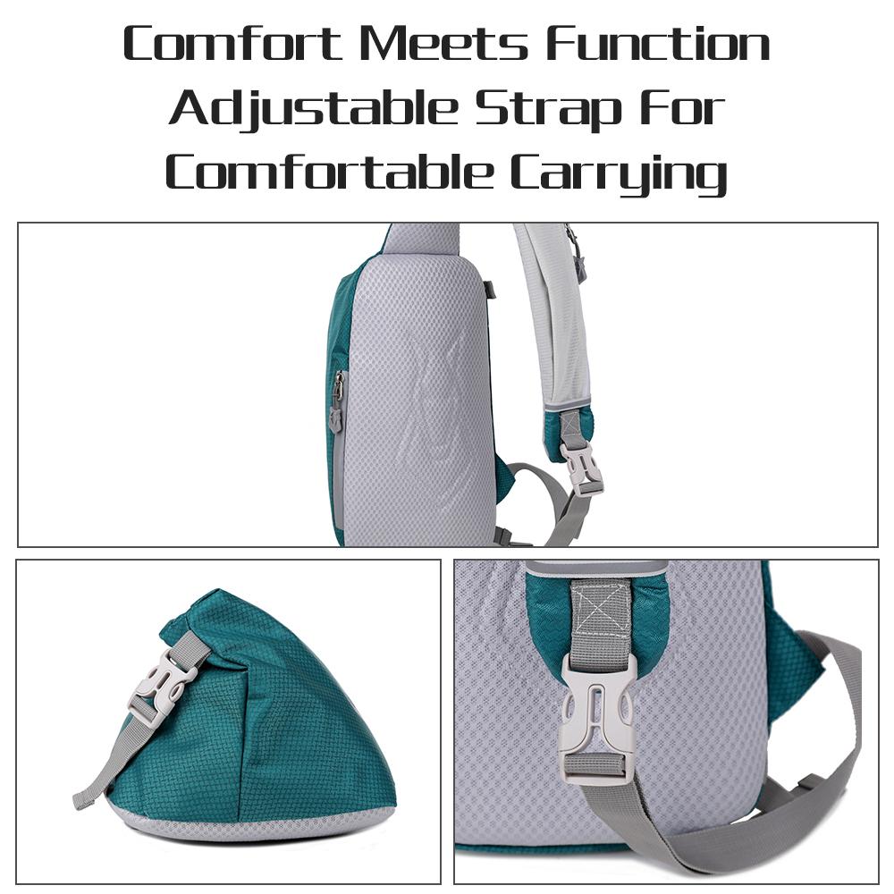 Crossbody Sling Bag Ultra lehká voděodolná nylonová náprsní taška přes rameno s otvorem pro sluchátka