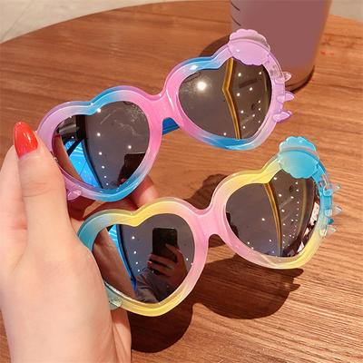 Occhiali da Sole a Cuore Sfumato per Bambini Ragazzi Ragazze Carini da Principessa Cartone Animato Occhiali da Sole Colorati per Bambini Protezione Solare Parasole