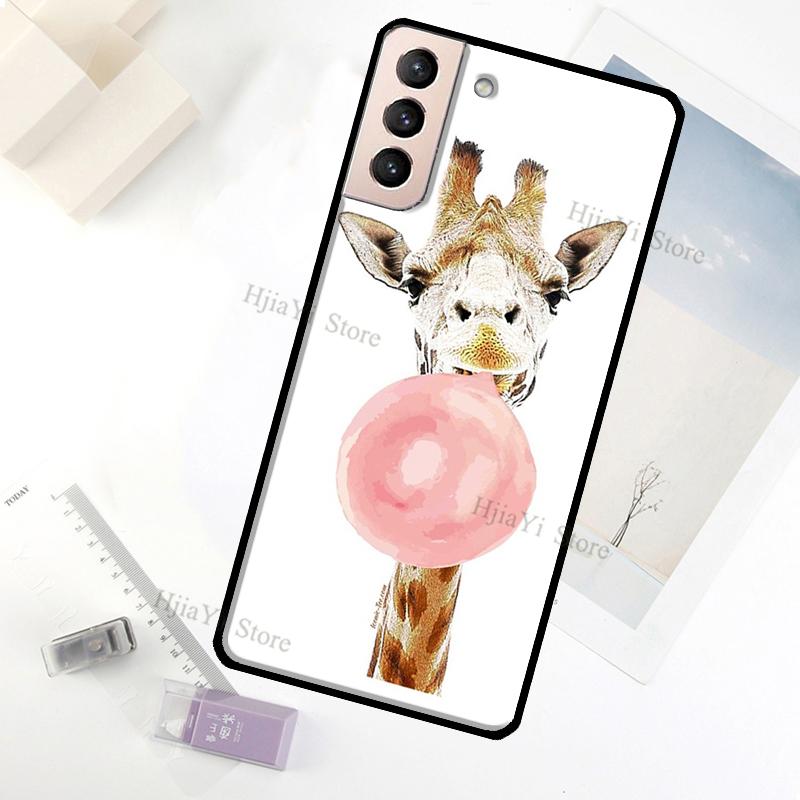 Cute Cartoon Giraffe Case For Samsung Galaxy S23 Ultra Note 20 10 S9 S10 Plus S20 S21 FE S22 Ultra Phone Cover