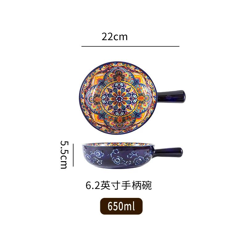 Böhmisches Keramikschüssel- und Geschirrset Reisnudelsuppenschüsseln Doppelohr Geschirrset für Zuhause