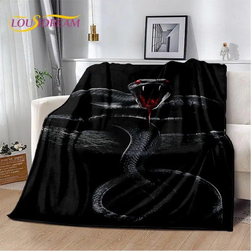 Gothic Horrible Snake Serpent Soft Plush Blanket,Flannel Blanket Throw Blanket for Living Room Bedroom Bed Sofa Picnic Cover Kid