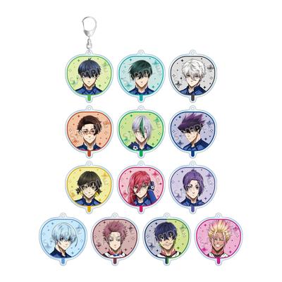TV Anime Trading Acrylic Box of 13 "Blue Lock" Fan-Style Double-Sided Keychains,