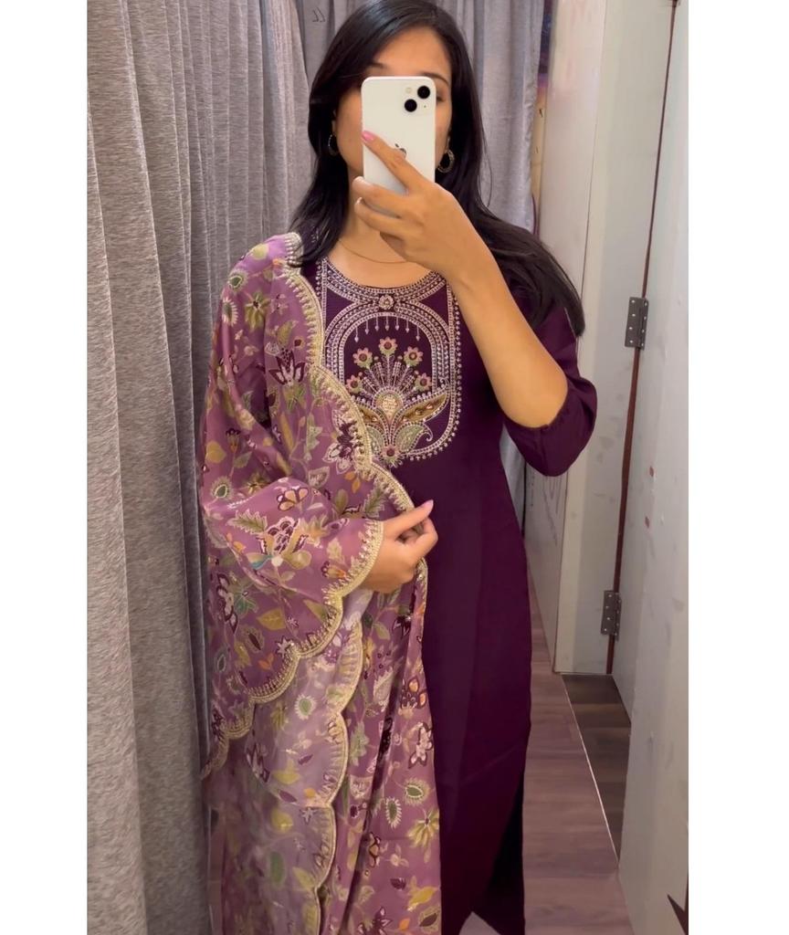 Indian Women Designer Party Wear Salwar Suit Kurti Pant Dupatta Set Indian Ethnic Wear