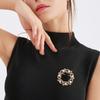 All-Matching Lapel Pins Fashoin Pearls Wreath Brooch Round Pins Elegant Badge Breastpin Decoration Clothes Accessories