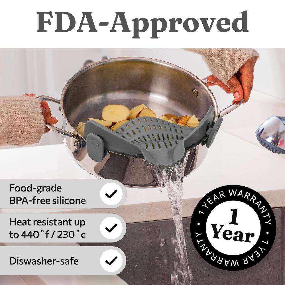 1pc, Strainer, Pot Strainer, Adjustable Clip On Strainer For Pots Pans And Bowls, Kitchen Pot Strainer