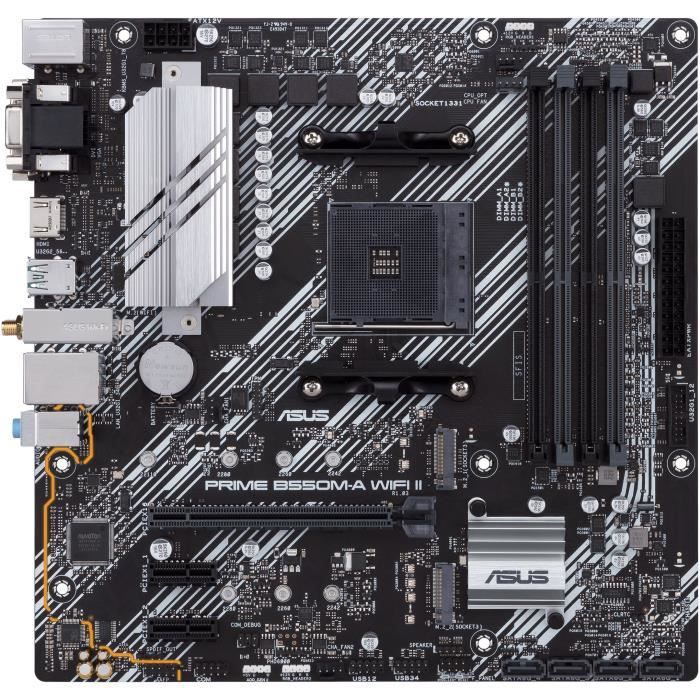 Carte mère - ASUS - PRIME B550M-A WIFI II - AMD B550 - Emplacement AM4 micro ATX