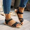 Fashion Summer Cross Strap Square Toe Sandals Women Casual Weightlight Flat Sandal Female 2025 Outdoor Beach Low Heel Sandalias Mujer