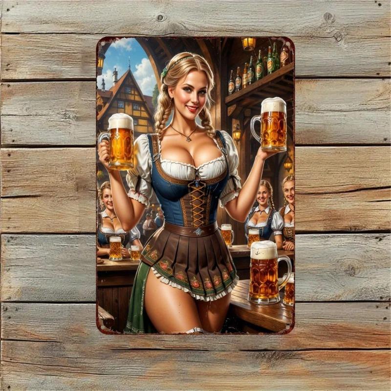 Lamiere Pin-Up Girl, Decorazione Metallica per Officina Garage 20x30cm