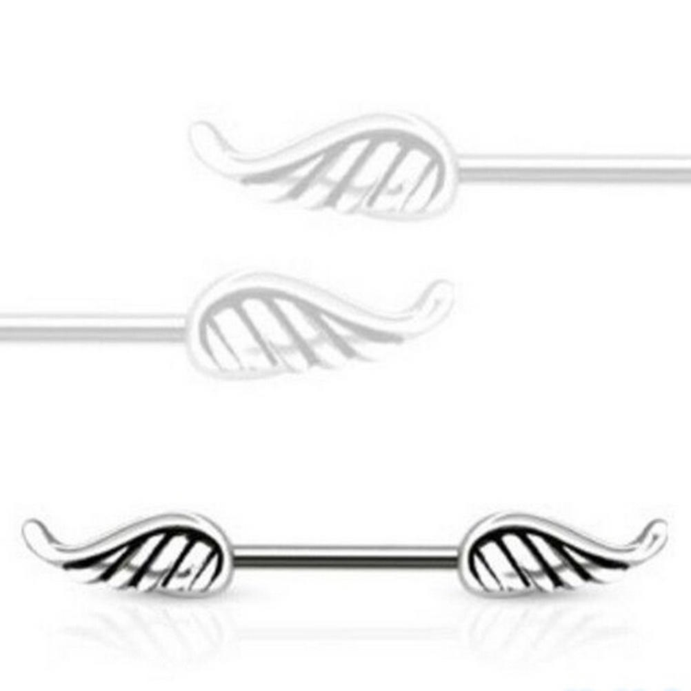 

Sexy Angel Wings Feather Body Nipple Bar Barbell Piercing Ring 14G Jewelry