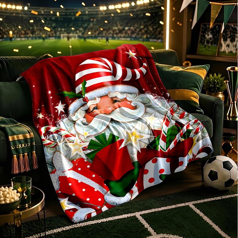 Deka přátelství Santa Sněhulák Lehká flanelová přikrývka na postel Perfektní pro cestování, kempování, obývací pokoje, kanceláře, pohovky, ventilátor Vánoční dárek