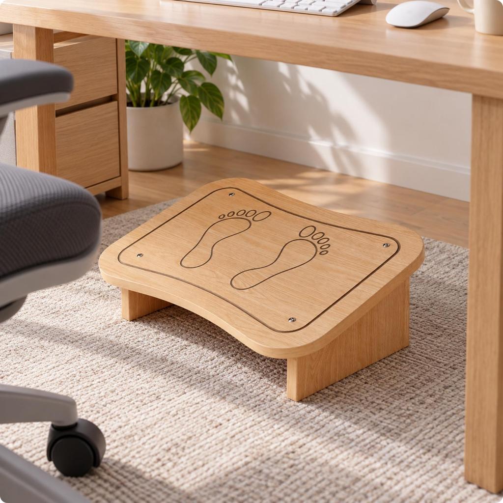 Low Footrest Stool Compact BeneathDesk SpaceSaving Leg Rest for Office, Lounge Seat,