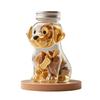 Treat Jar Reusable Dog Shape Glass Airtight Pet Food Storage